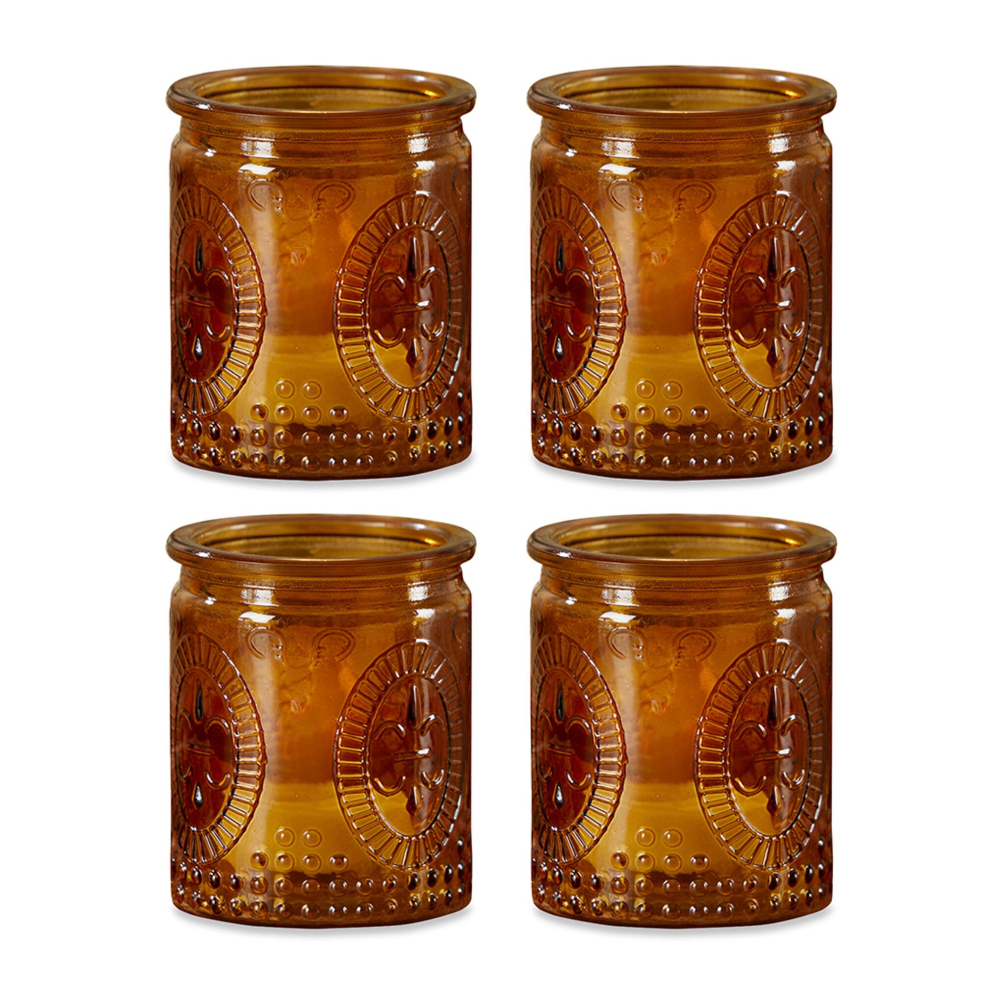 Kate Aspen® Vintage Amber Glass Tea Light Holder, 4ct.